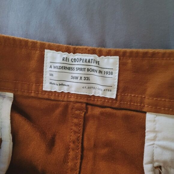 REI Co op Mens Brown Trailsmith Jogger Pants Size 36x32 Drawstring Double Knee - Picture 3 of 9